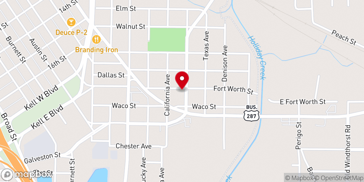 Map showing location of Pilgrim's Rest Baptist Church
