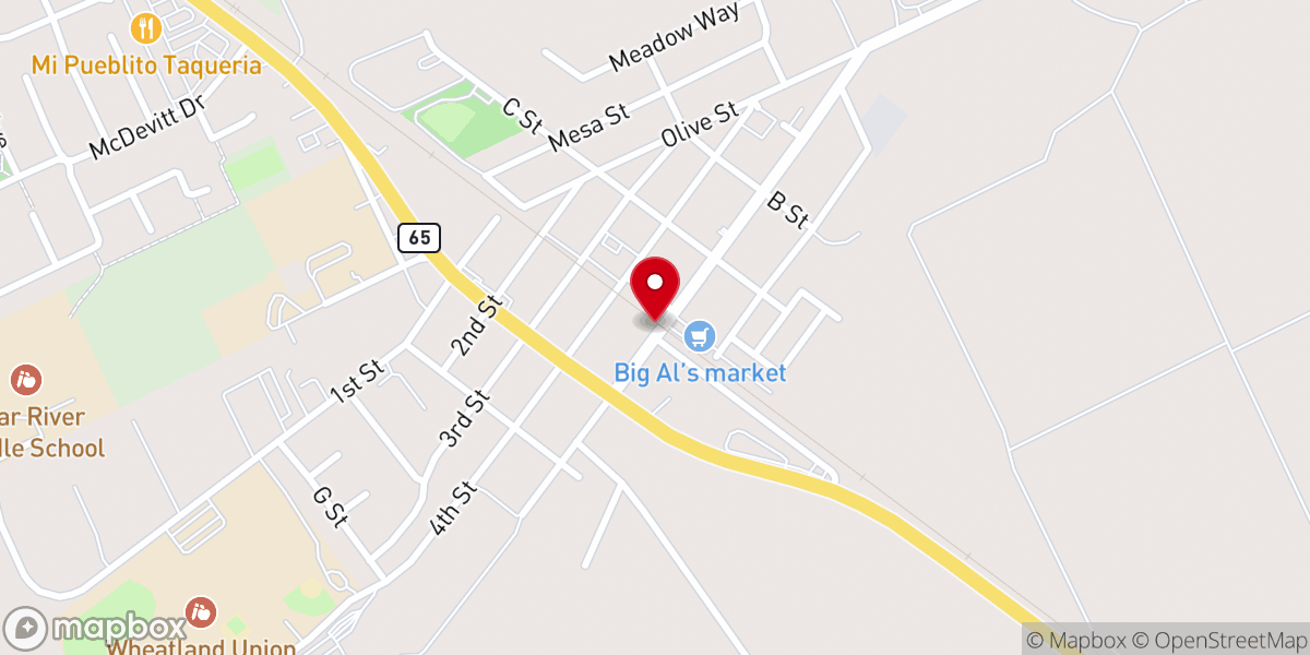 Map showing location of Wheatland Church of God