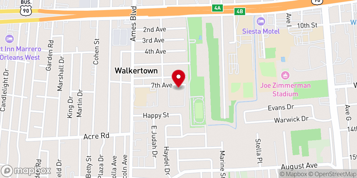 Map showing location of Jefferson Parish Comm Action