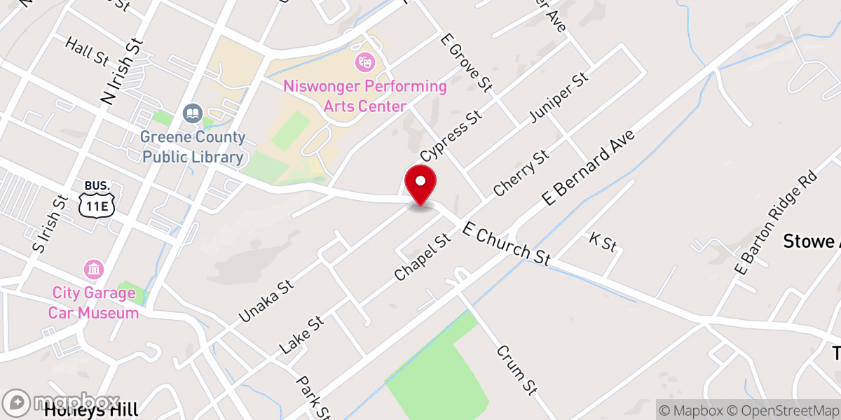 Map showing location of Greeneville First Freewill