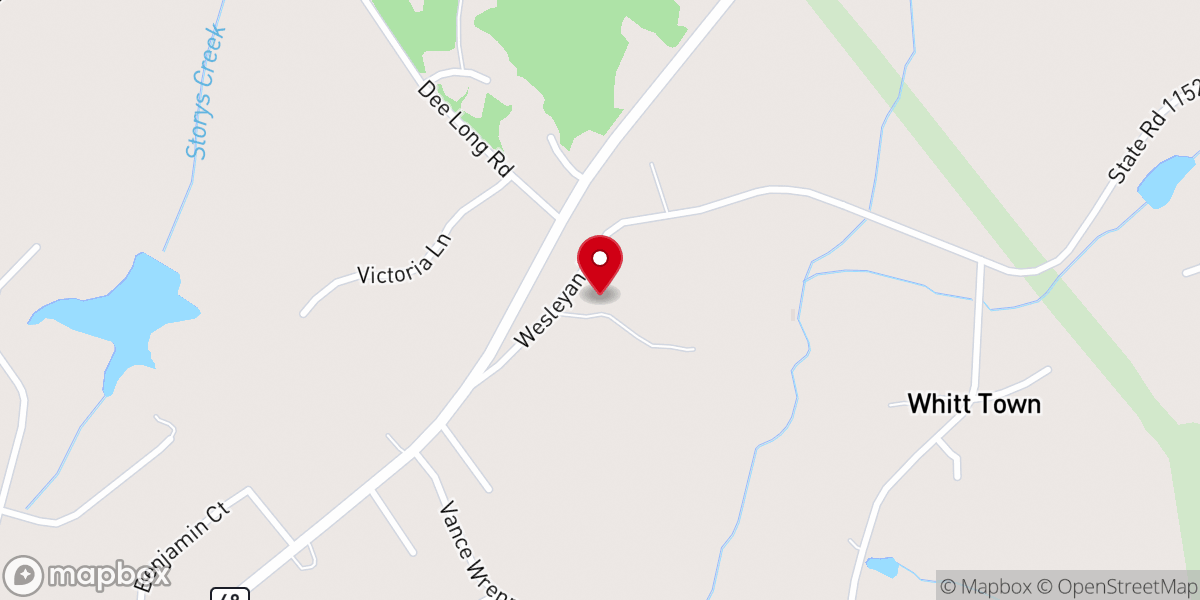 Map showing location of Warren's Grove Methodist Church
