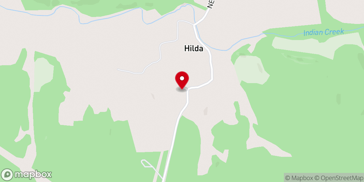 Map showing location of Mount Hulda Lutheran Church