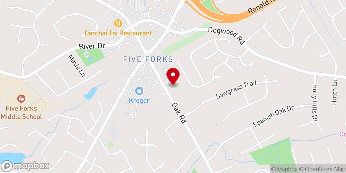 Map showing location of Oak Road Lutheran Church