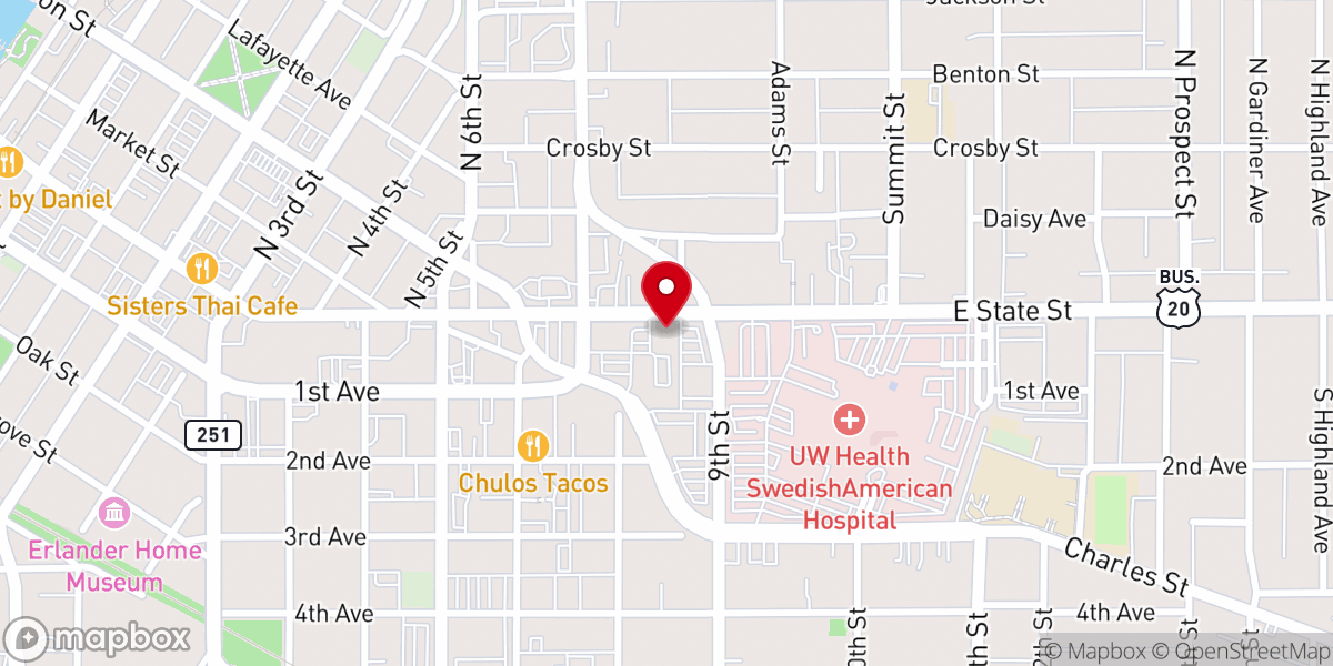 Map showing location of State Street Baptist Church
