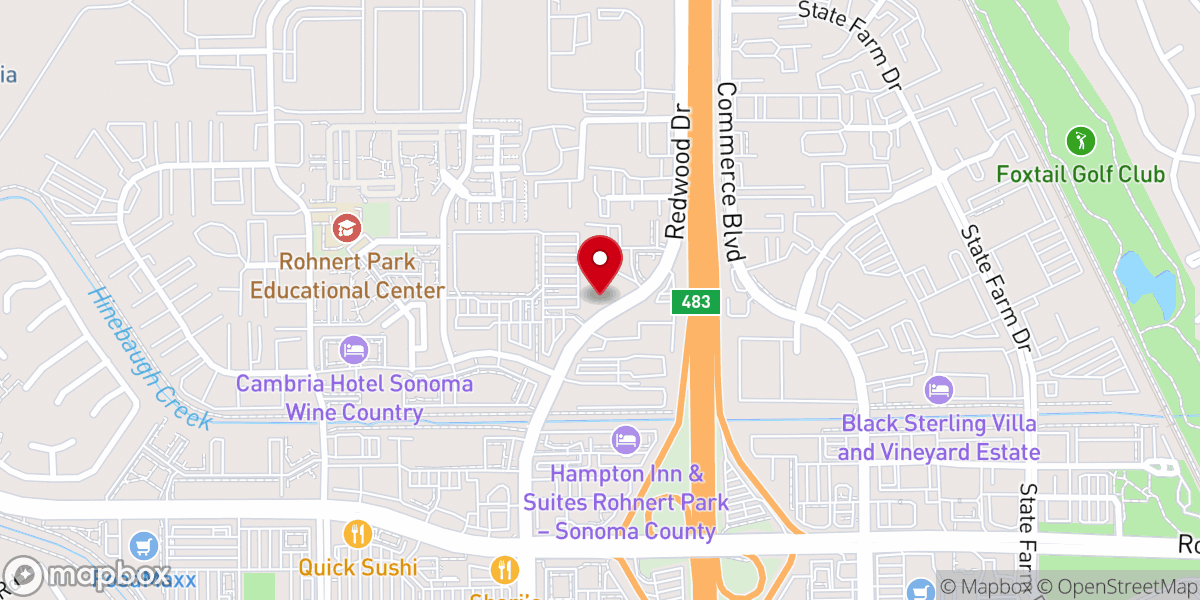 Map showing location of Iglesia ebenezer rohnert park