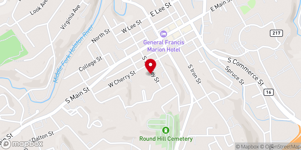 Map showing location of First Assembly of God