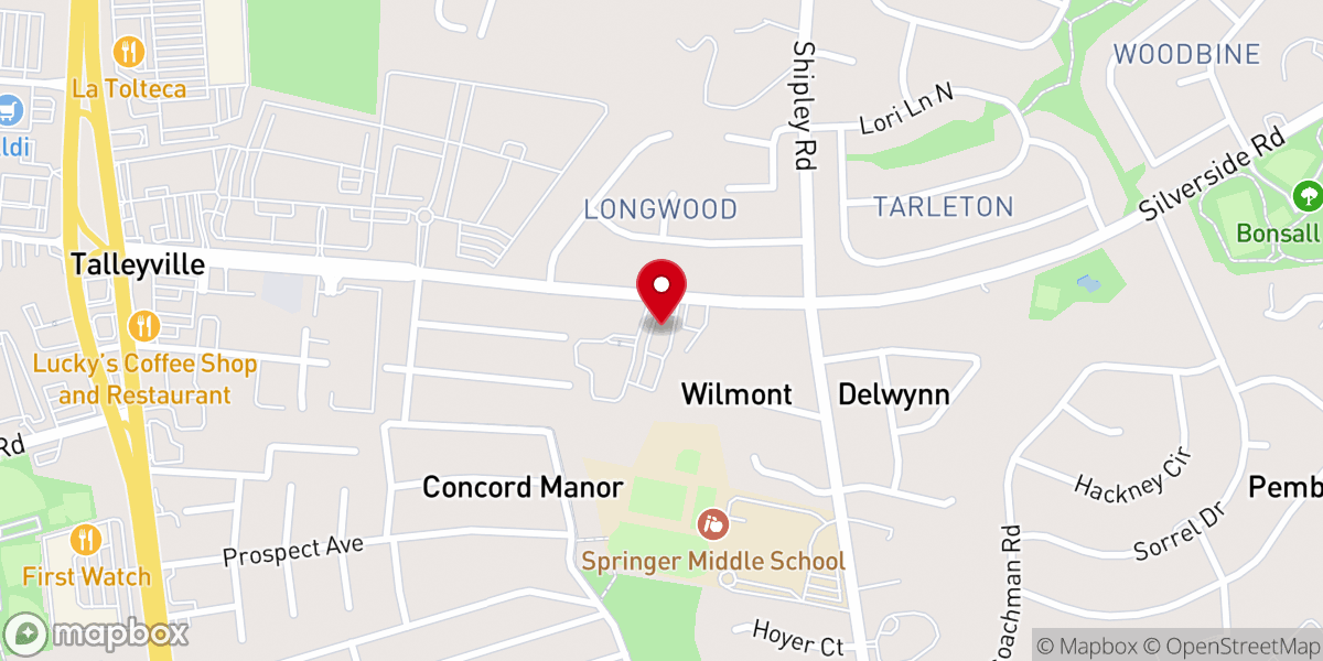 Map showing location of North Baptist Church