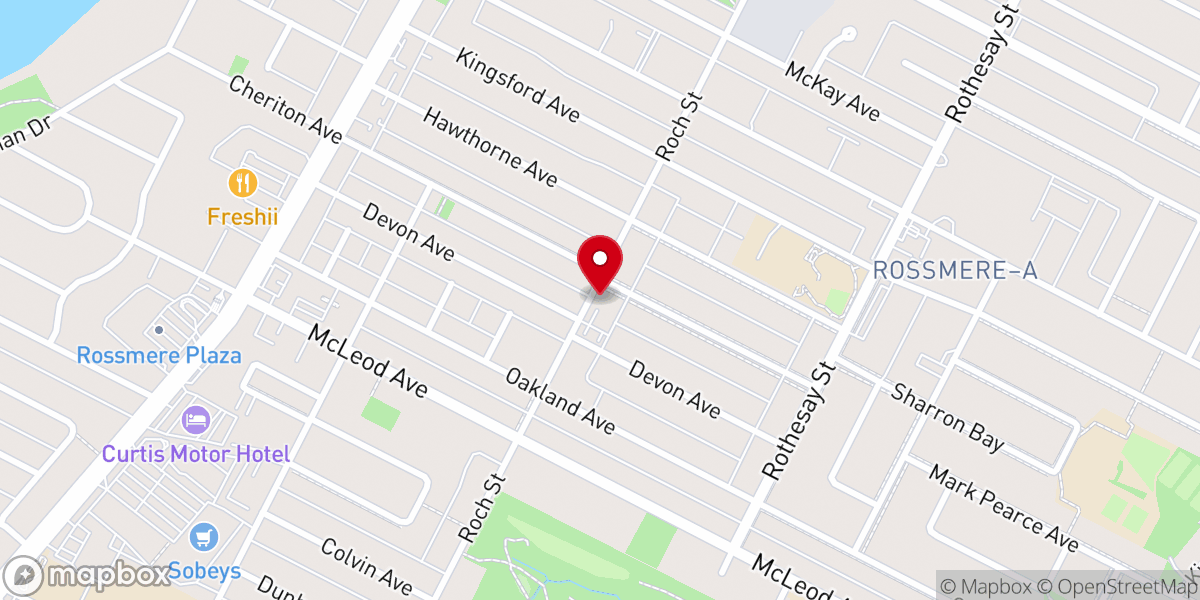 Map showing location of North Kildonan Mennonite Church