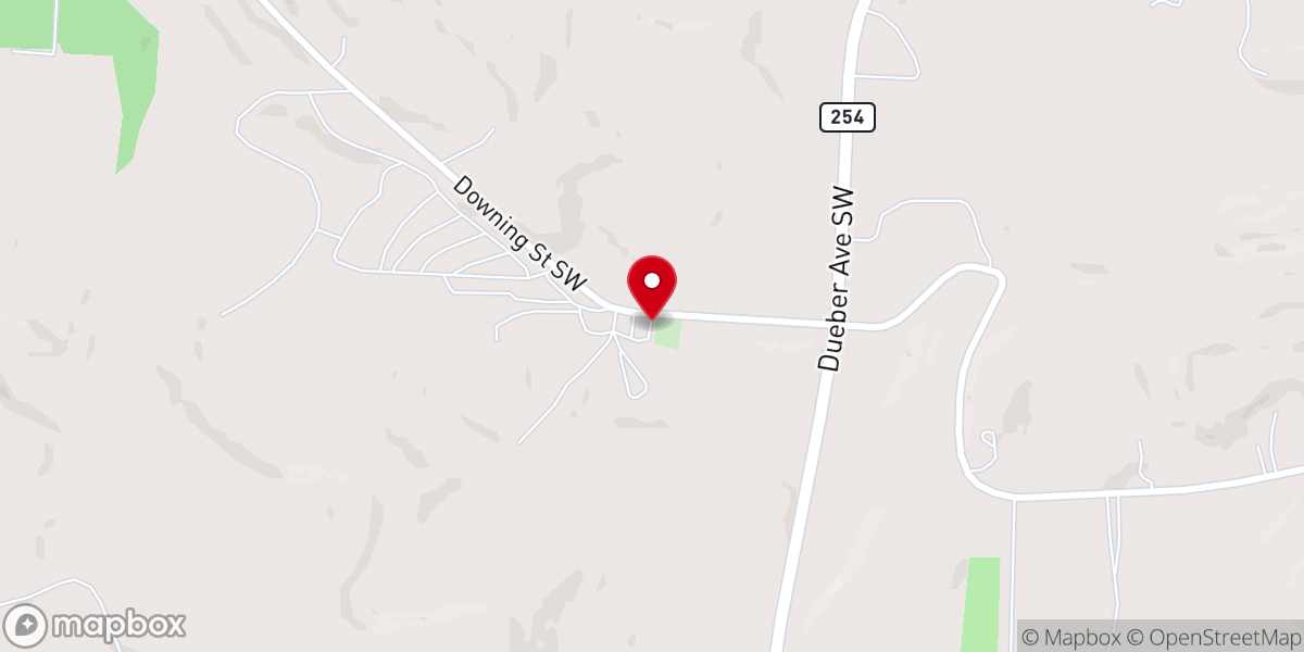 Map showing location of Camp Zion Church