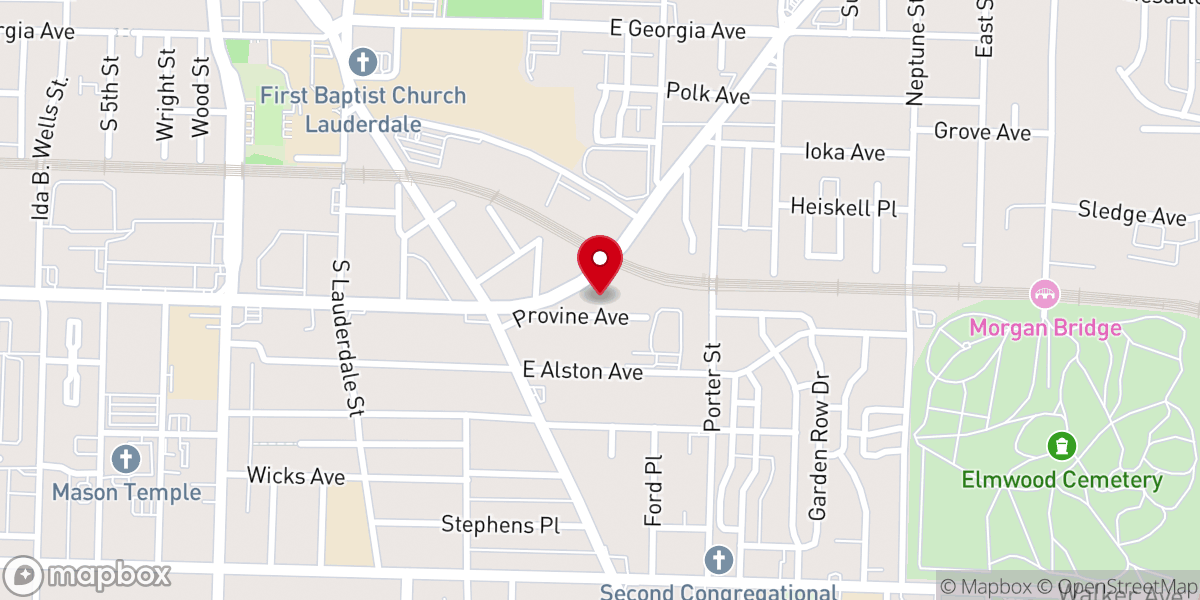 Map showing location of Greater Beulah Land Missionary Baptist Church