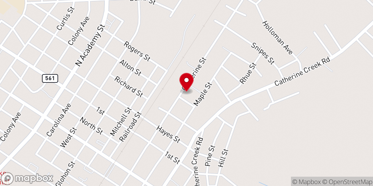 Map showing location of Calvary Missionary Baptist Church