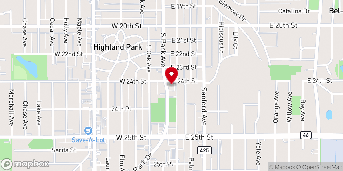 Map showing location of Grace Fellowship Sanford