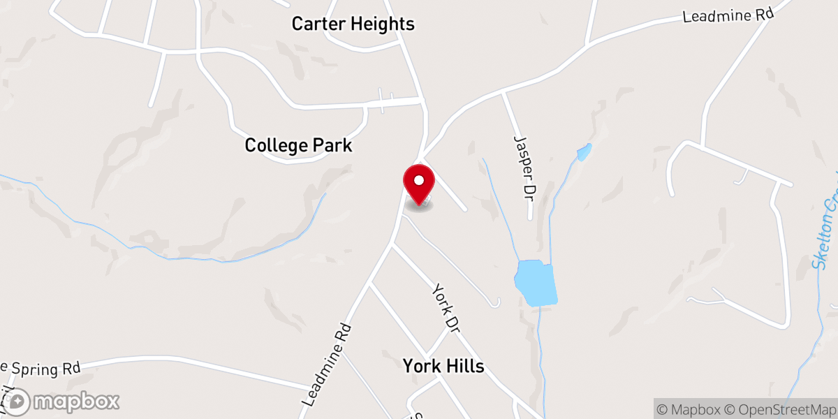 Map showing location of Park Hills Baptist Gaffney
