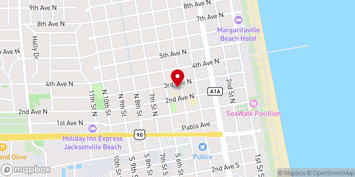 Map showing location of One Church Jacksonville Beach