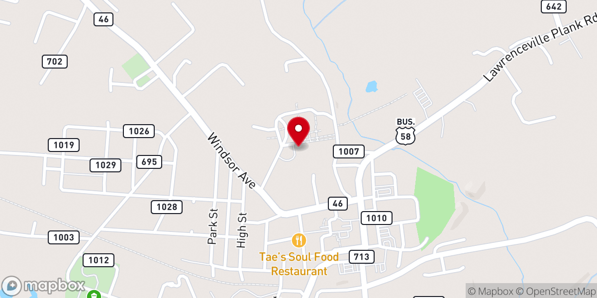 Map showing location of Saint Pauls Memorial Chapel