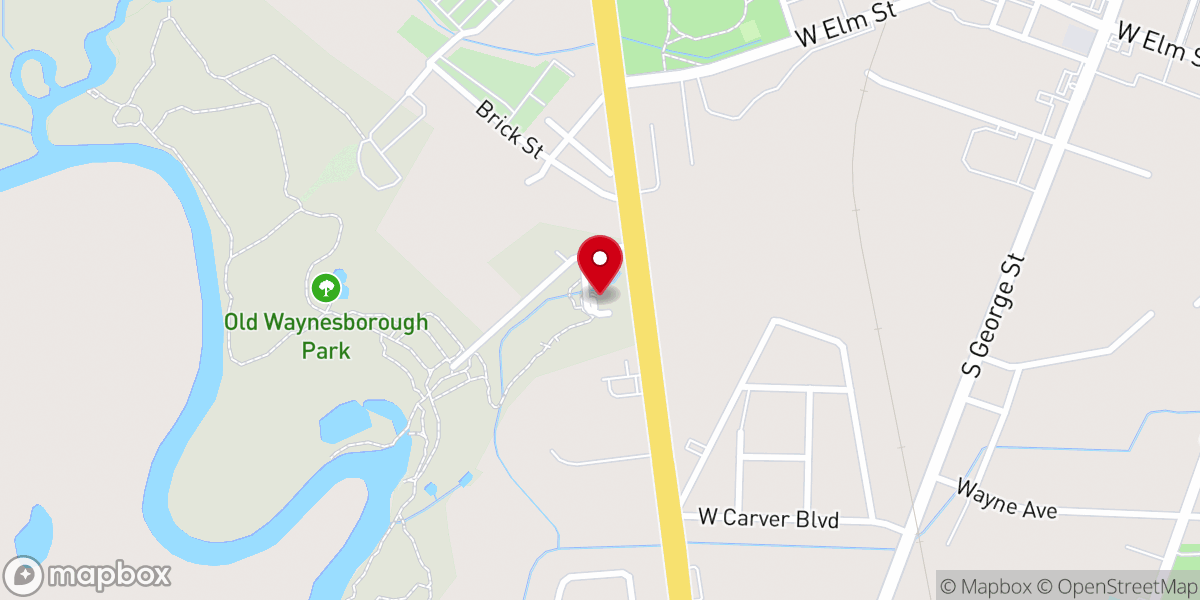 Map showing location of Old Waynesborough Park