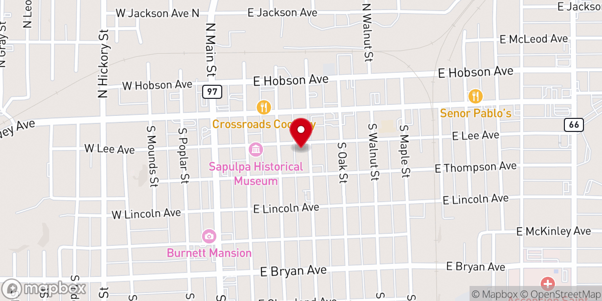 Map showing location of First Christian Church