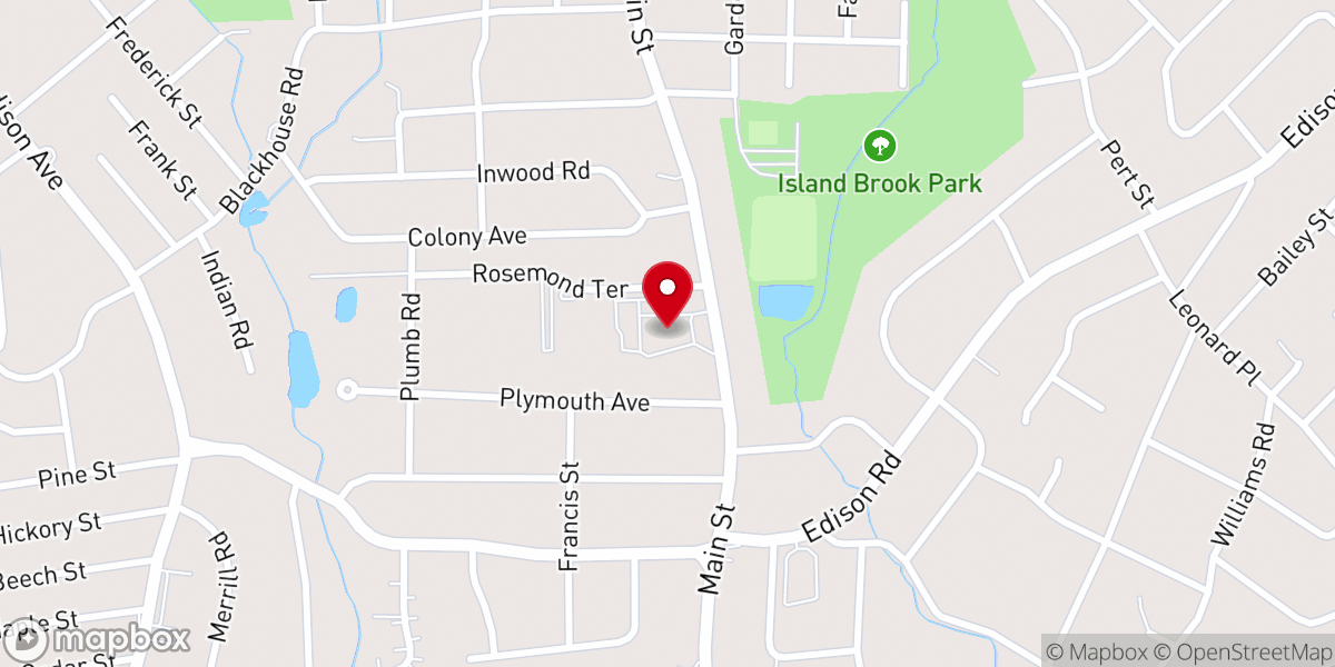 Map showing location of St. Theresa Church