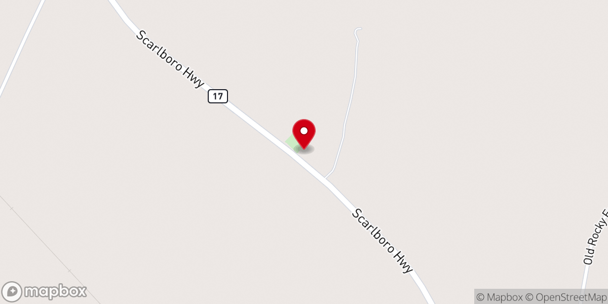 Map showing location of Bright Light Baptist Church