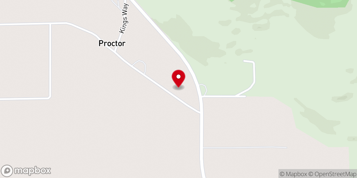 Map showing location of Old Proctor church building