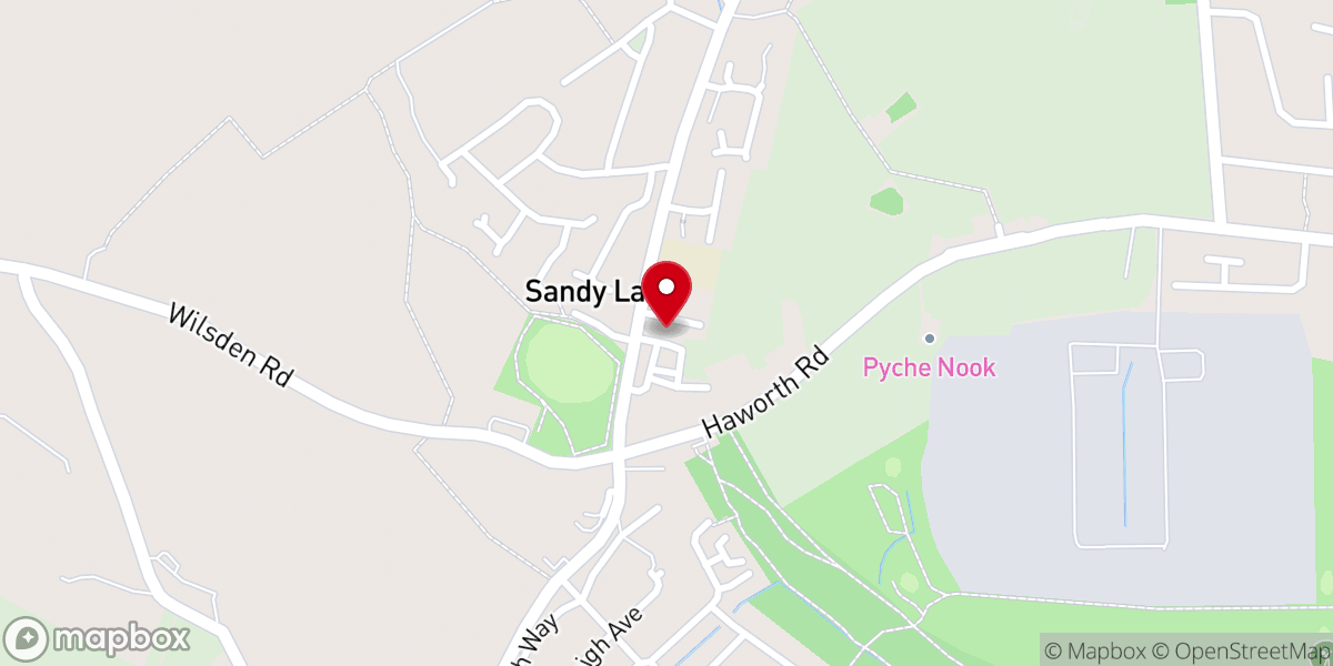 Map showing location of Sandy Lane Methodist Church