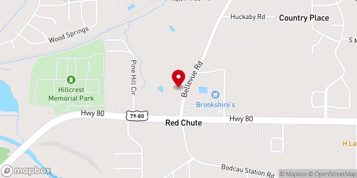 Map showing location of Bossier Parish Libraries East 80 Branch