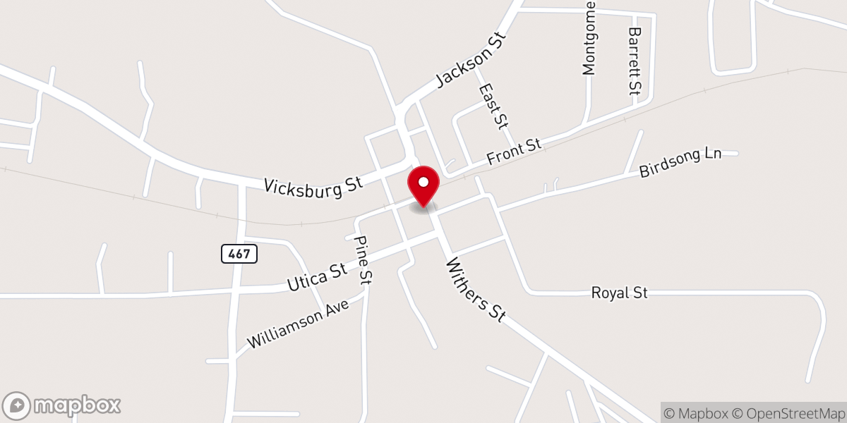 Map showing location of Edwards Baptist Church