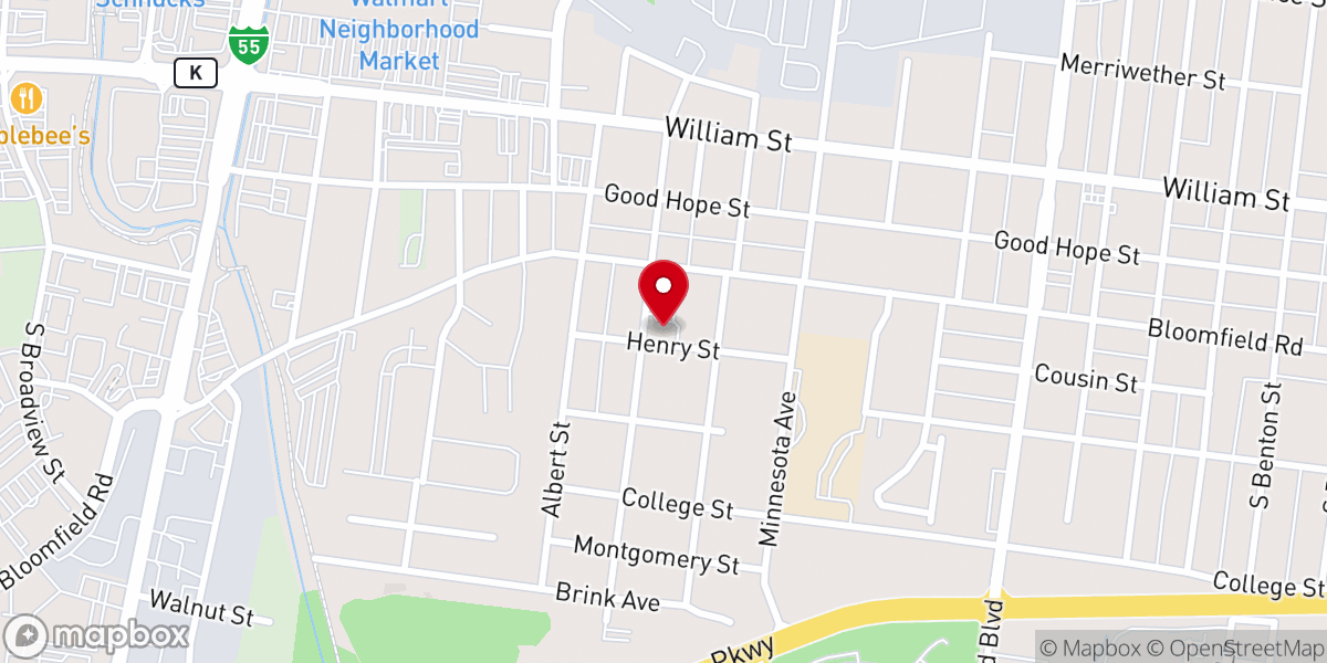 Map showing location of Arbor Baptist Church