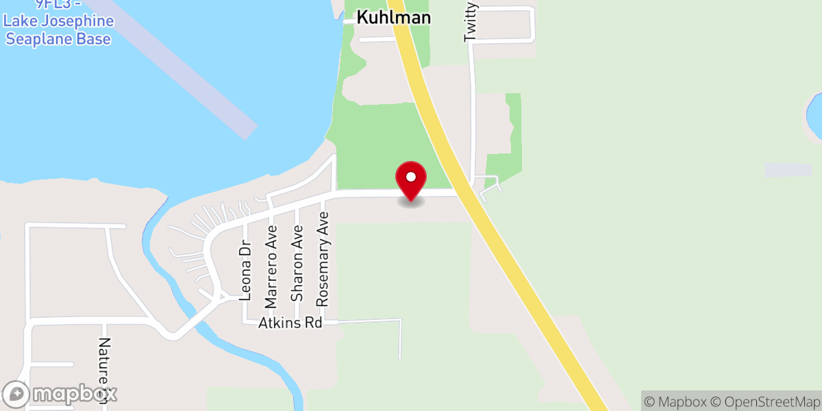 Map showing location of First Baptist Church