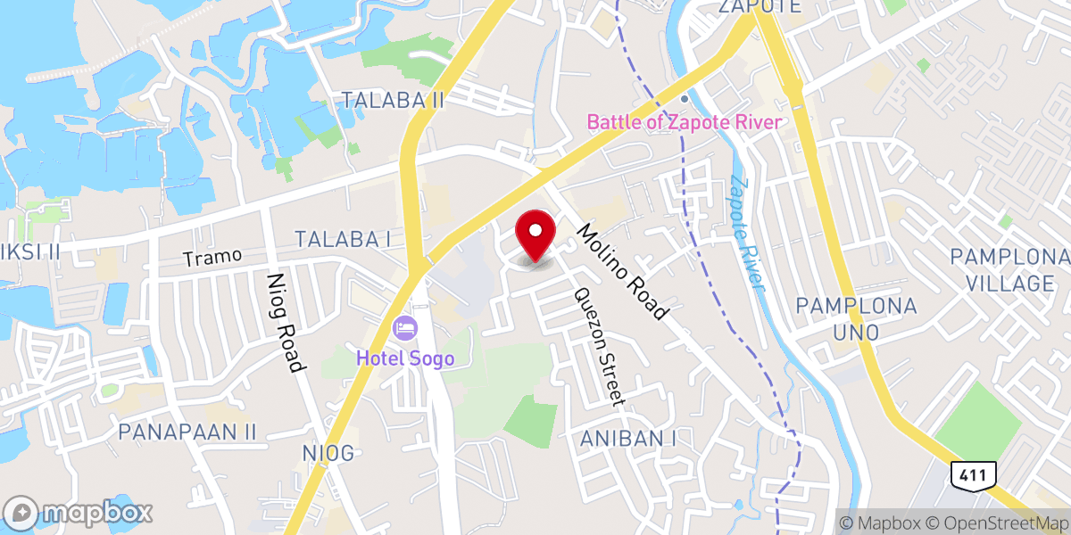 Map showing location of San Lorenzo Ruiz Parish Church - Aniban I, Bacoor City, Cavite (Diocese of Imus)