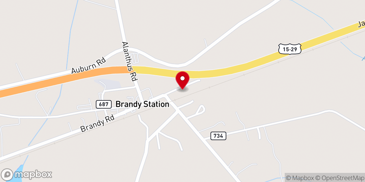 Map showing location of Brandy Station Foundation