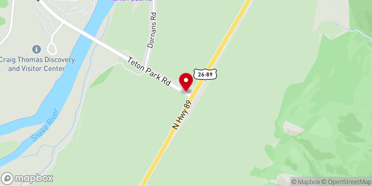 Map showing location of Grand Teton Scenic Drive Start