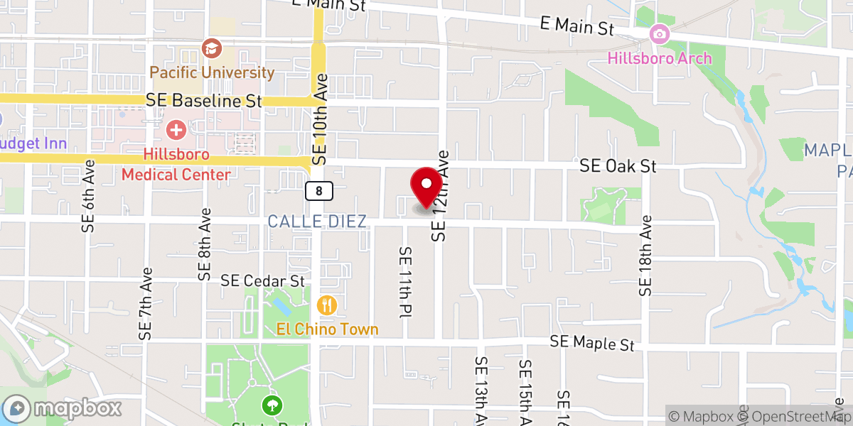 Map showing location of Iglesia Adventista de Hillsboro Hispana