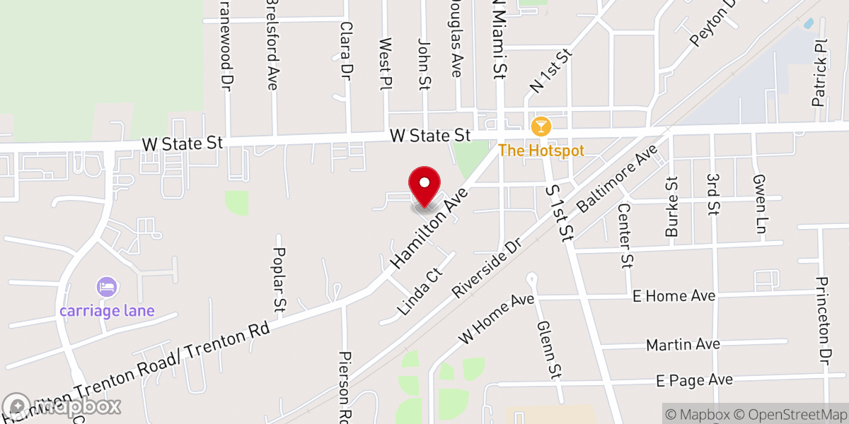 Map showing location of Holy Name Catholic Church