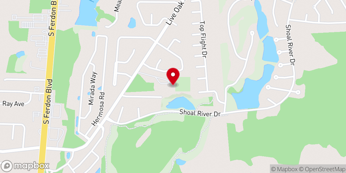 Map showing location of Live Oak Baptist Church