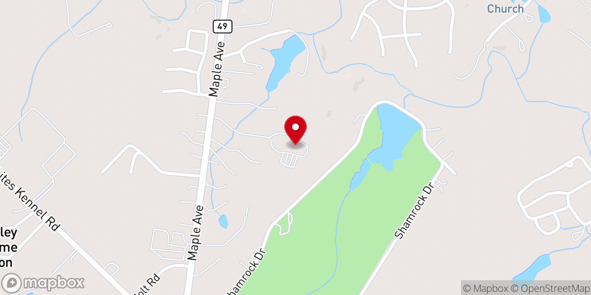 Map showing location of Harvest Hills Church of God