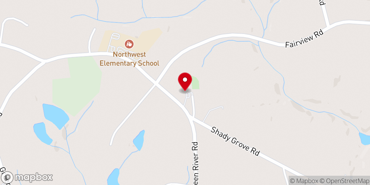 Map showing location of Shady Grove Baptist Church