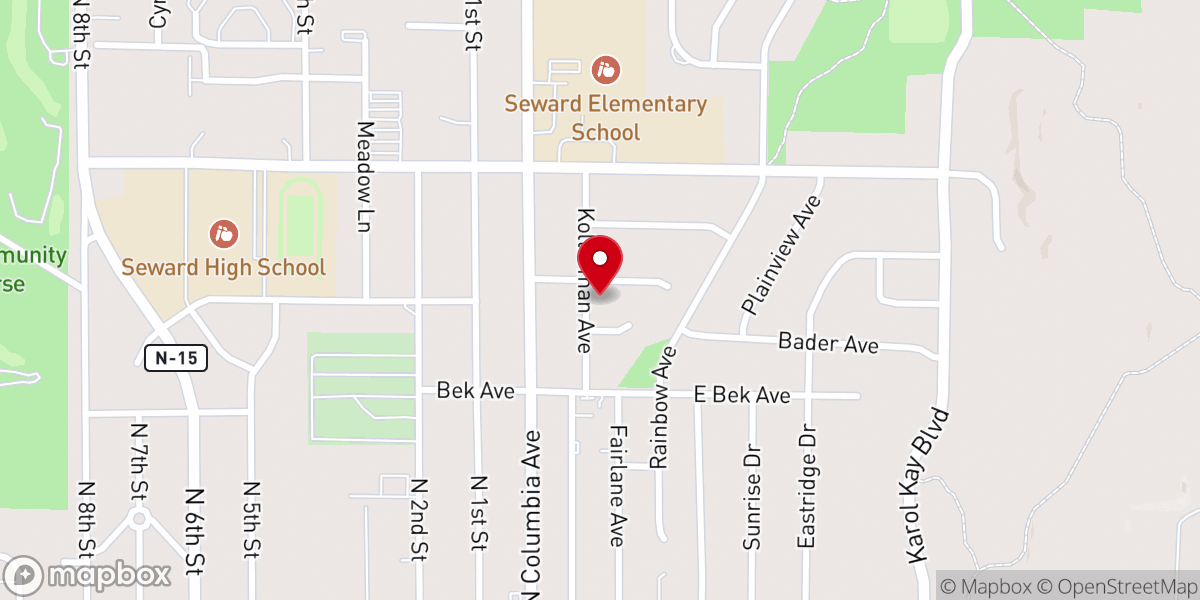 Map showing location of Church of Christ Seward