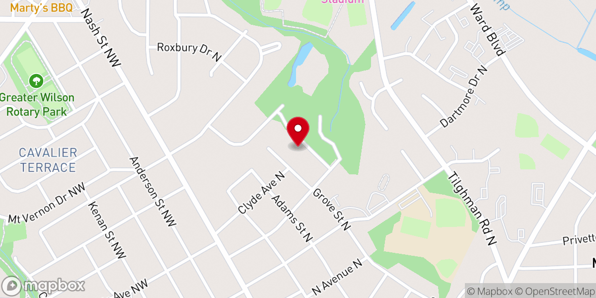 Map showing location of First Baptist Church