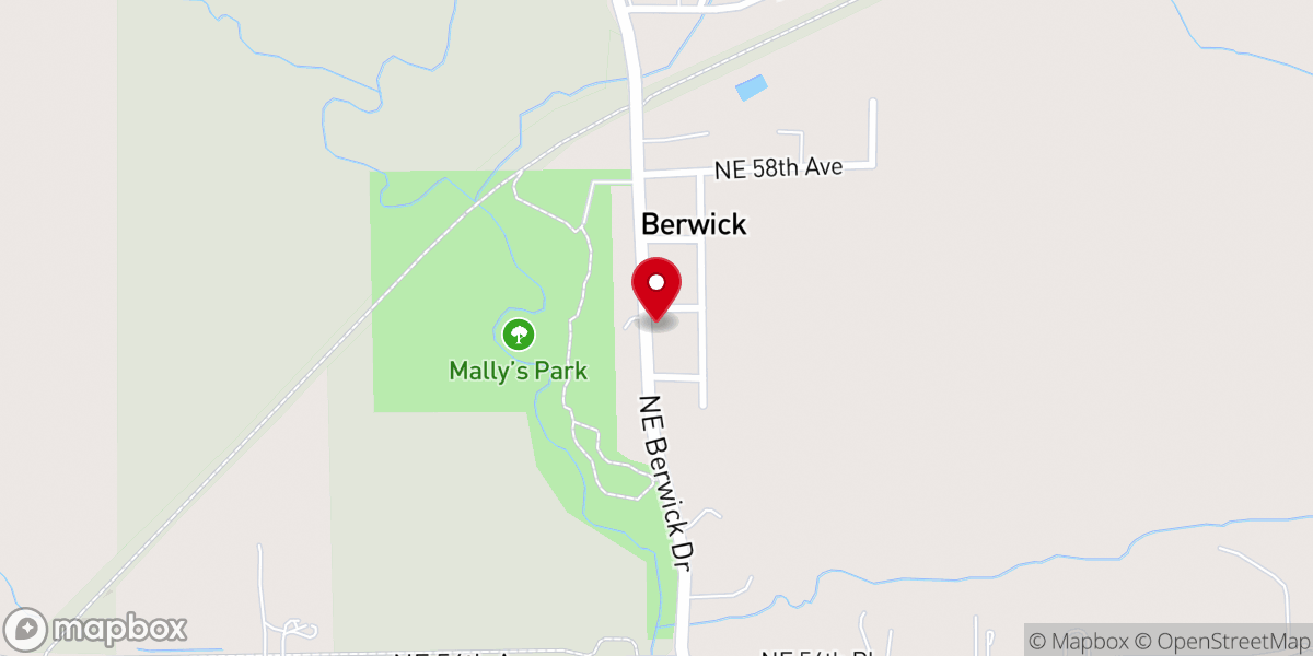 Map showing location of Berwick Congregational Church