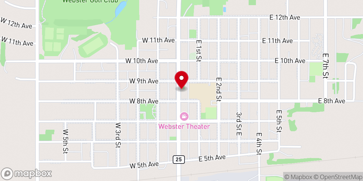 Map showing location of St John's Lutheran Church