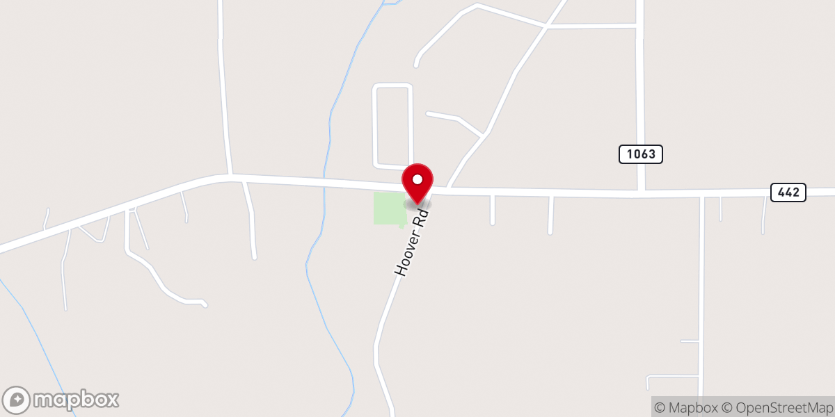 Map showing location of Old Zion Hill Baptist Church
