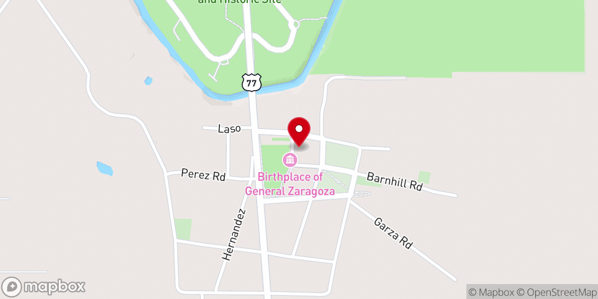 Map showing location of Presidio la Bahía State Historic Site