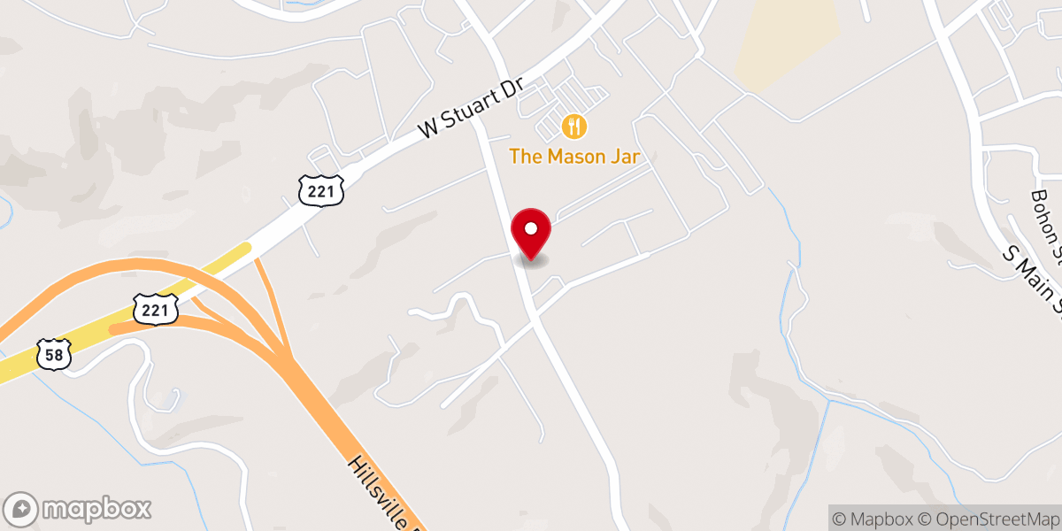 Map showing location of Westside Baptist Church