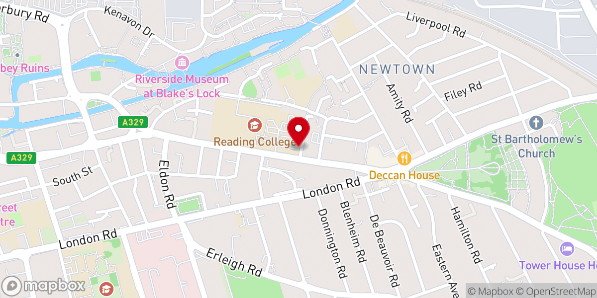 Map showing location of Hillsong Church Reading