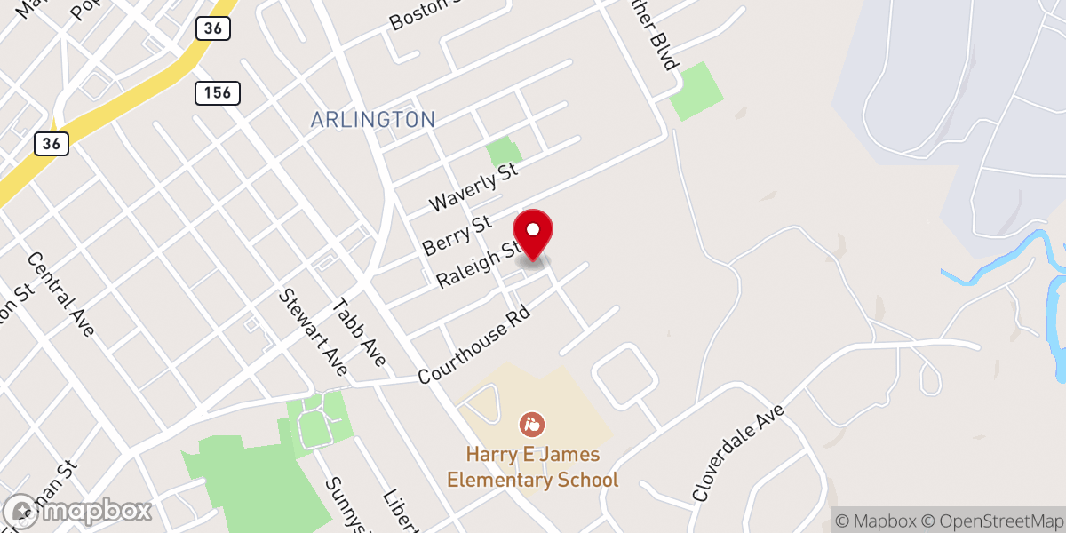 Map showing location of Victory & Praise Family Wrshp
