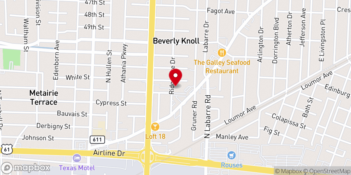 Map showing location of Mount Olive Lutheran Church