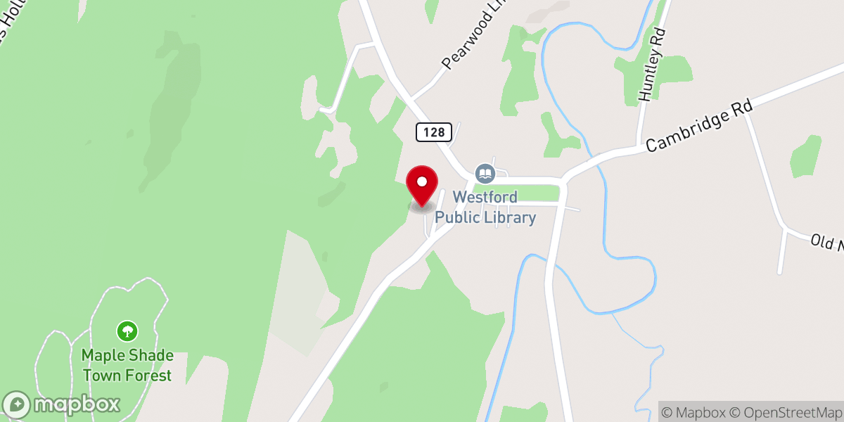 Map showing location of The United Church of Westford