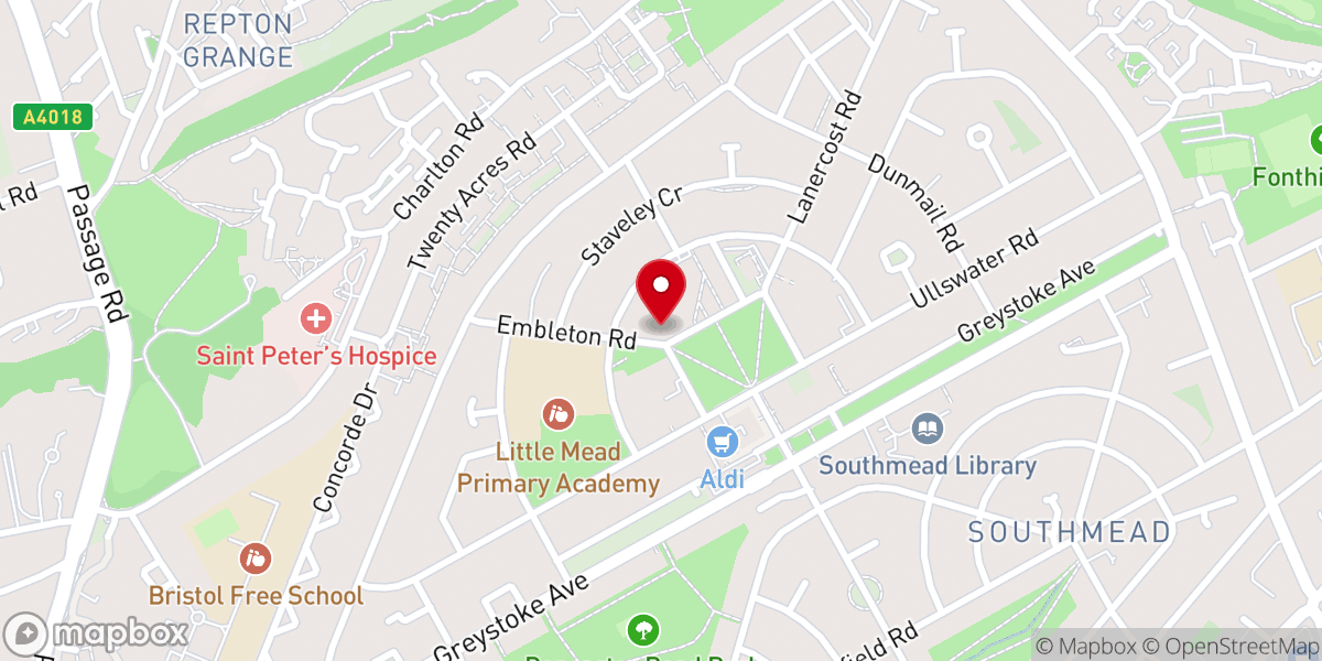 Map showing location of St Vincent’s Catholic Church