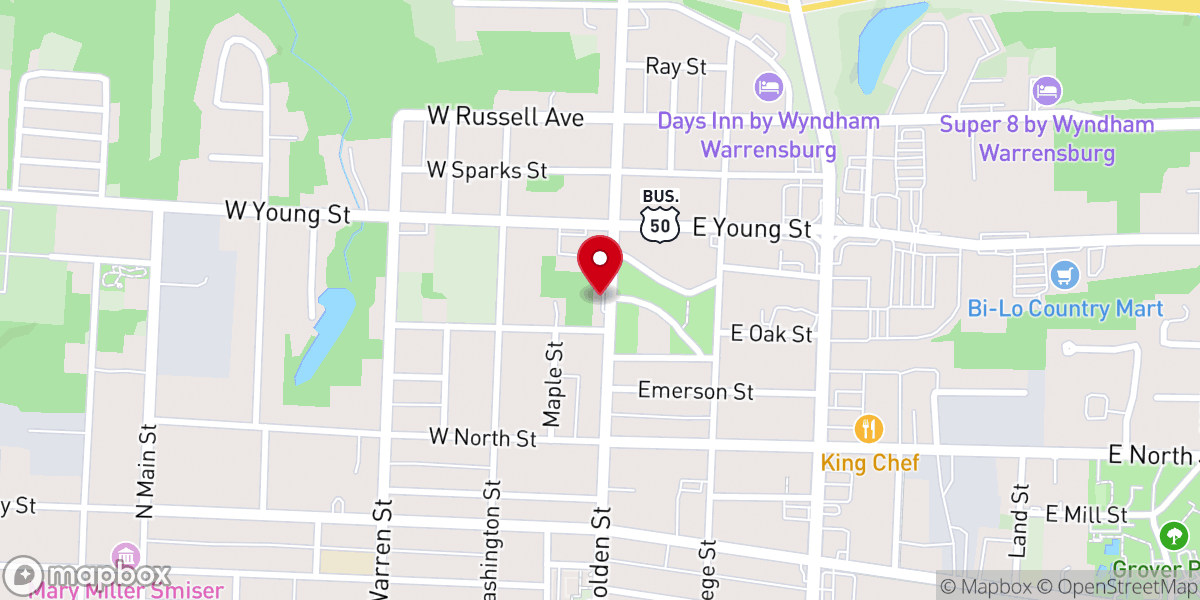 Map showing location of West Central Baptist Association